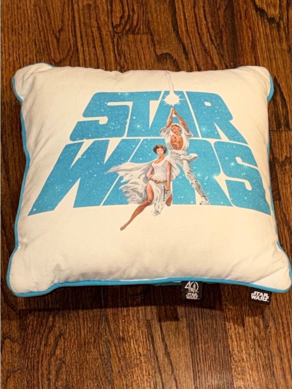 Star Wars Cream and Light Blue Accent Pillow with Branded Tags